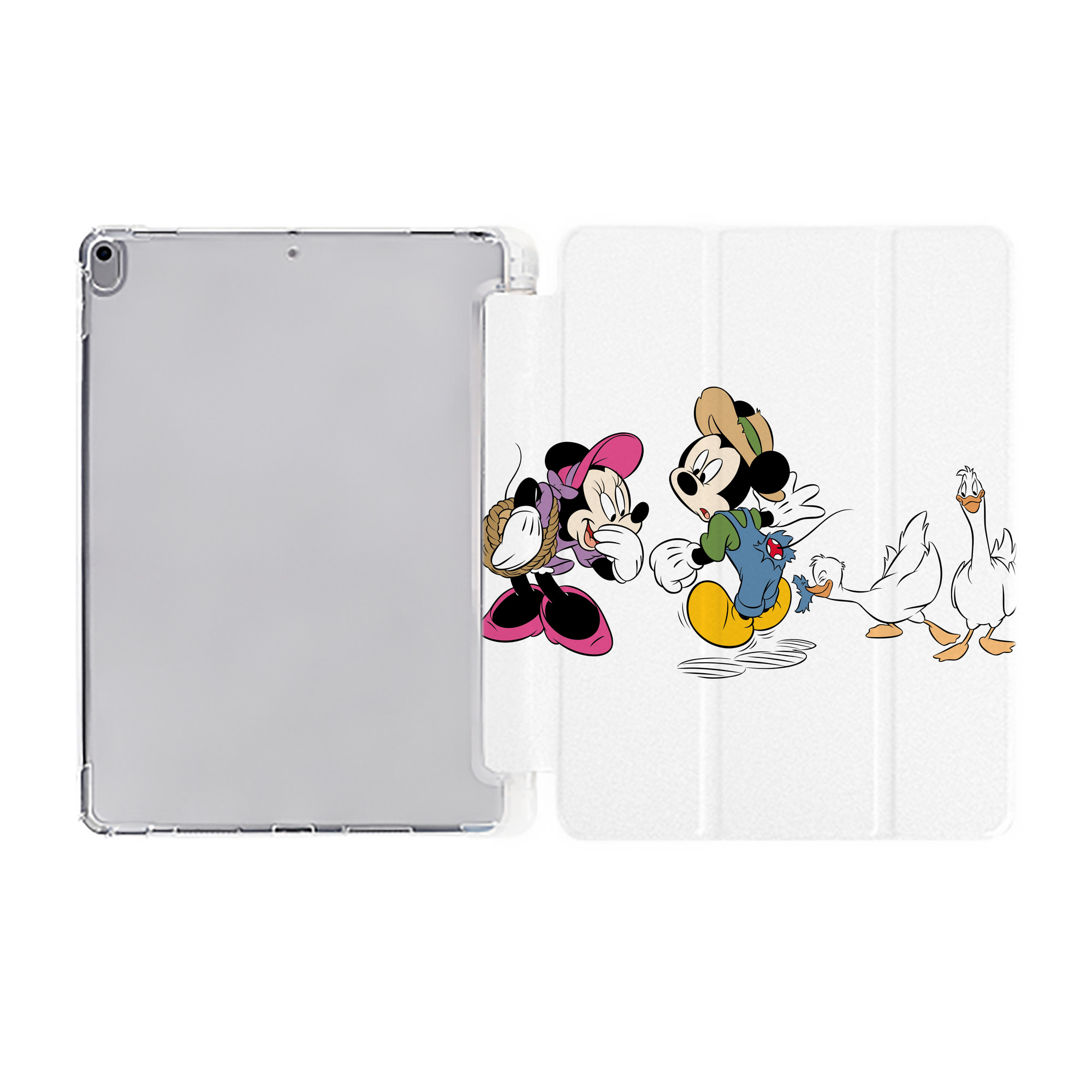 ミッキーマウス Mickey Mouse IPad ケース ペン収納付き 三つ折りスタンド PUレザー×シリコン 対応機種9.5/10.5/10.9インチ